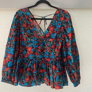 adorable savanal floral peplum blouse